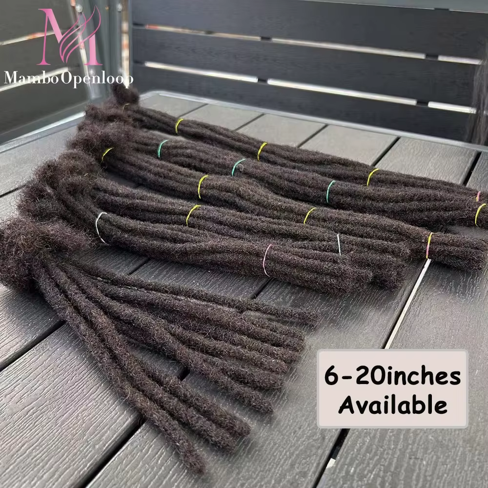 Extensions de dreadlocks de cheveux humains brésiliens de 6 à 20 pouces, vrais cheveux humains entiè