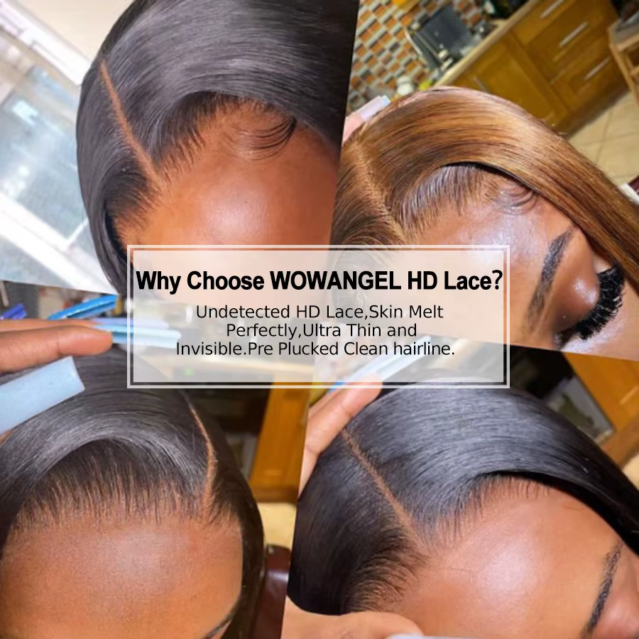 WOWANGEL 7x7/6x6/5x5 HD fermeture à lacet cheveux humains fondre la peau partie profonde cuir chevel