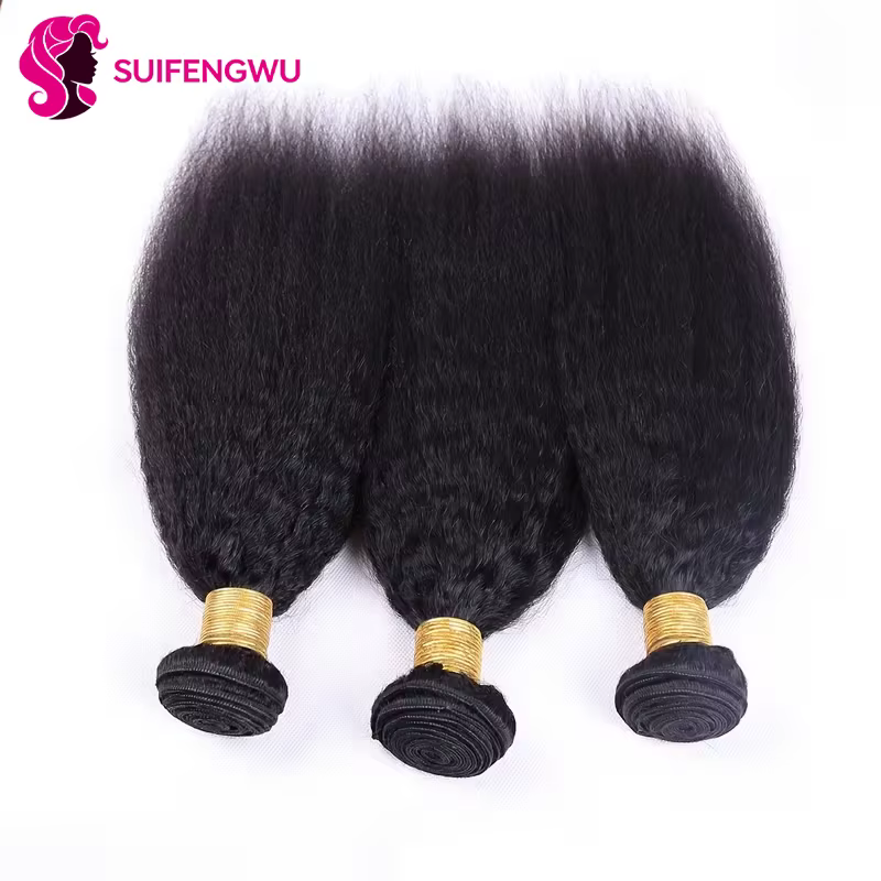 12A Kinky Straigh tssage Cheveux Humains Avec Fermeture 4X4 Closure Human Hair meche Tissages brésil
