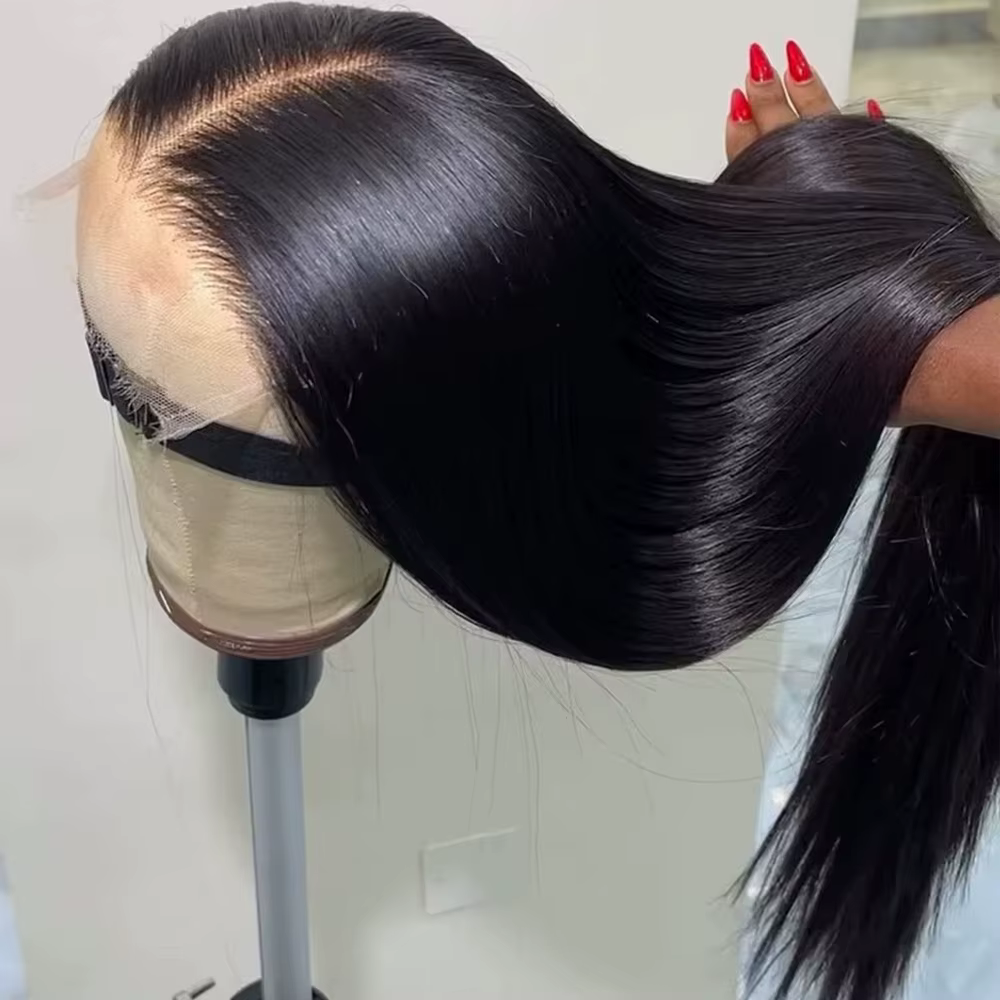 Perruques Lace Front Lisses en Cheveux Humains, Densité 250%, Perruque Frontale Complète 13x4, Dente