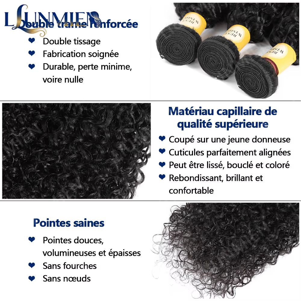 Tissage Cheveux Humains,Bundles Human Hair Extensions Cheveux,Meche Cheveux à Tresser,Tissage Bresil