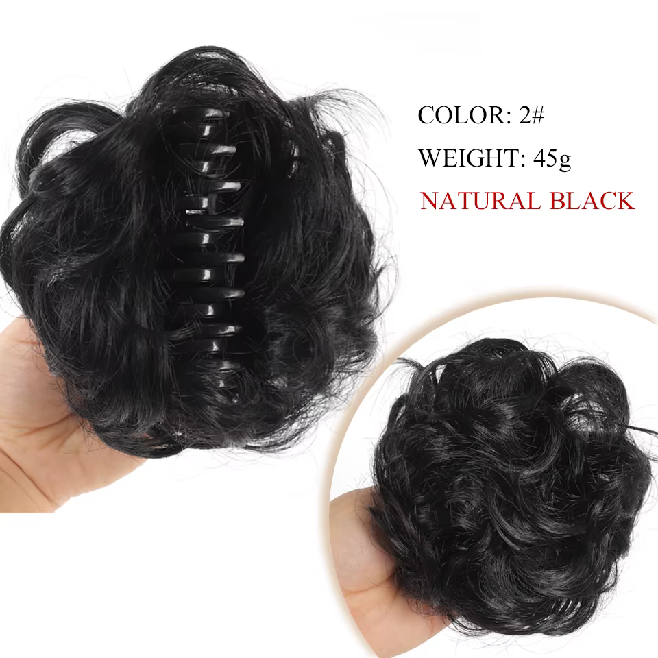 Chignon synthétique à griffes pour femmes, postiche chignon court bouclé, extensions de cheveux à cl