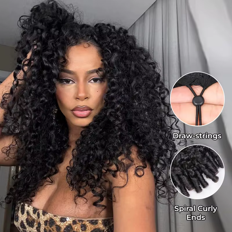 250% perruques sans colle cheveux humains birman bouclés bandeau perruque mise à niveau 3 en 1 demi-
