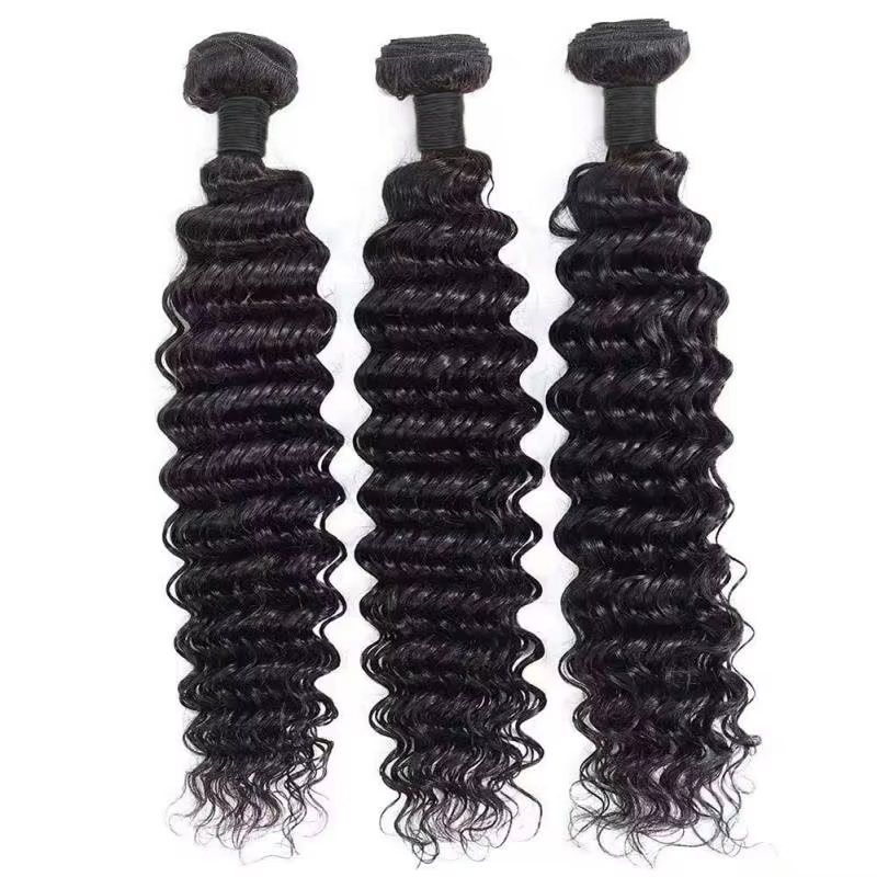 Vague Profonde Tissage Cheveux Humains 15A Non Traités Brésiliens 100% Cheveux Humains Pour Les Femm