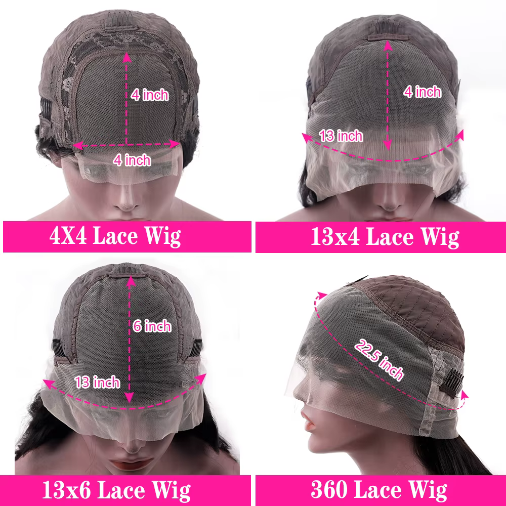 Perruque Lace Closure Wig Body Wave Naturelle Transparente, Cheveux Humains, 13x4, 13x6, 30, 32, 34,