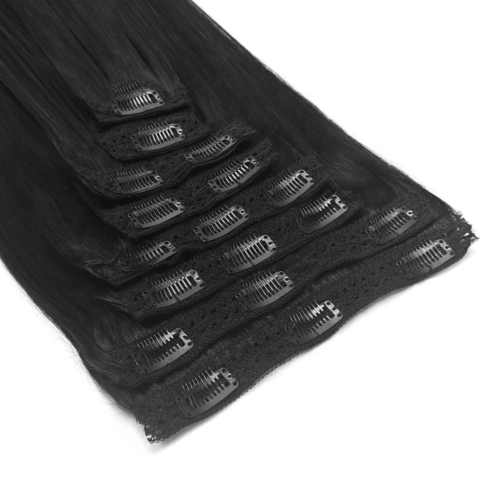 Clip dans les Extensions de cheveux cheveux humains naturel droit sans couture Clip ons Extensions d