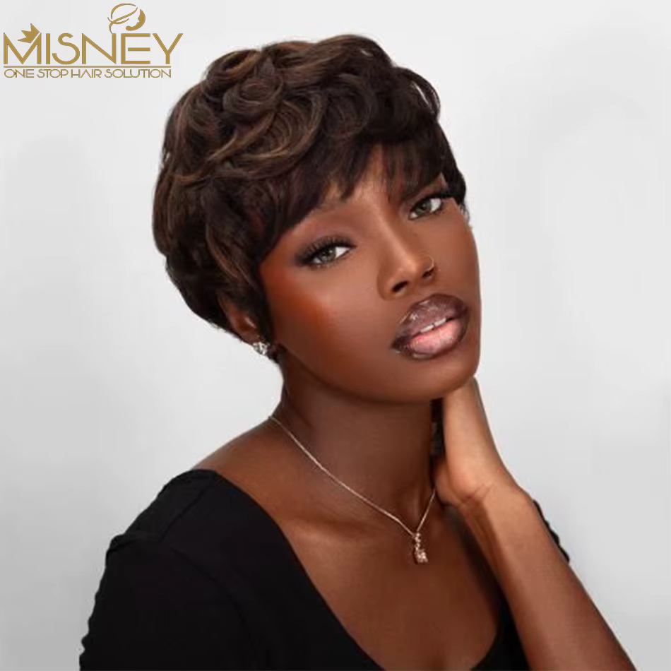 Perruques de cheveux humains droites courtes Bob couleur naturelle cheveux brésiliens Remy coupe de 