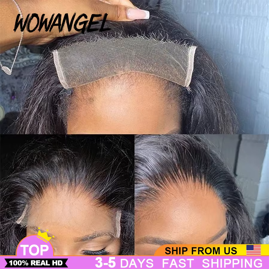 Perruque Lace Frontal Closure HD Invisible 5x5, cheveux humains Remy, Body Wave, pre-plucked, peau f