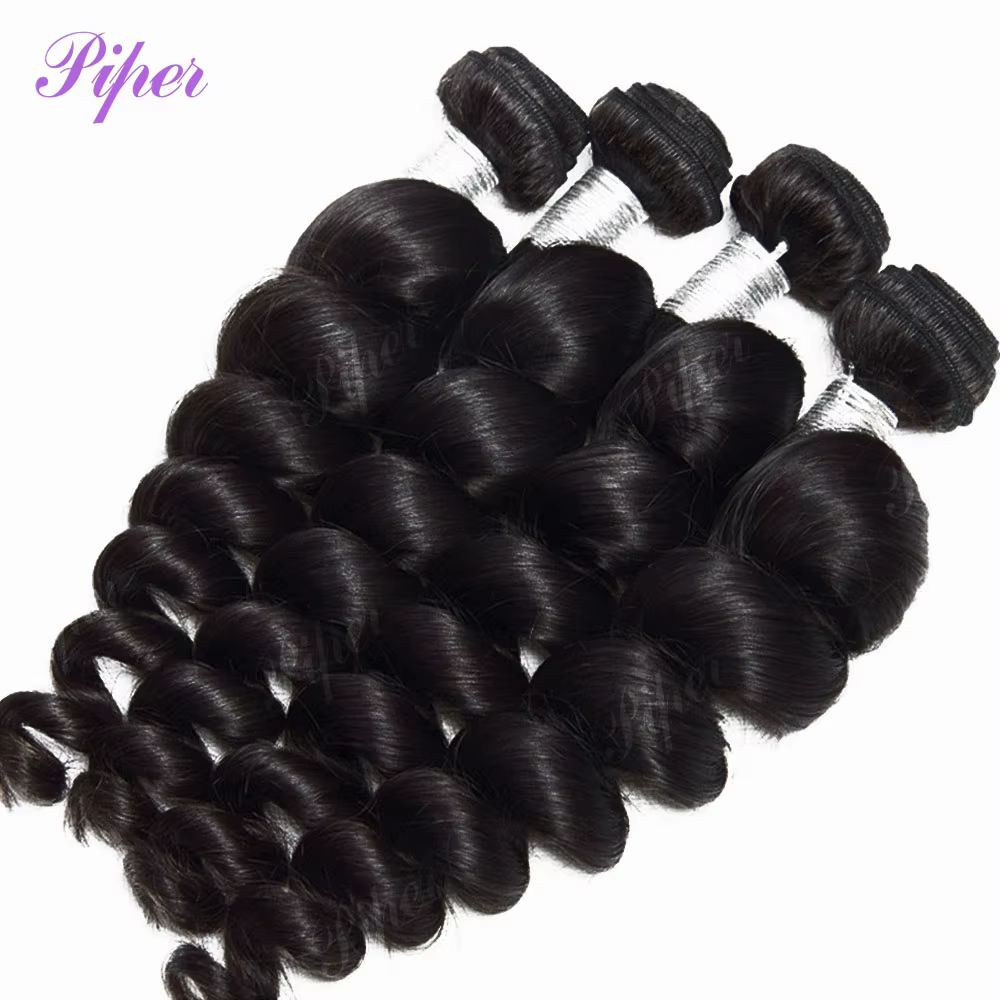 Extensions de cheveux humains brésiliens vierges non traités, ondulés lâches, 30, 32, 40 pouces, 1,