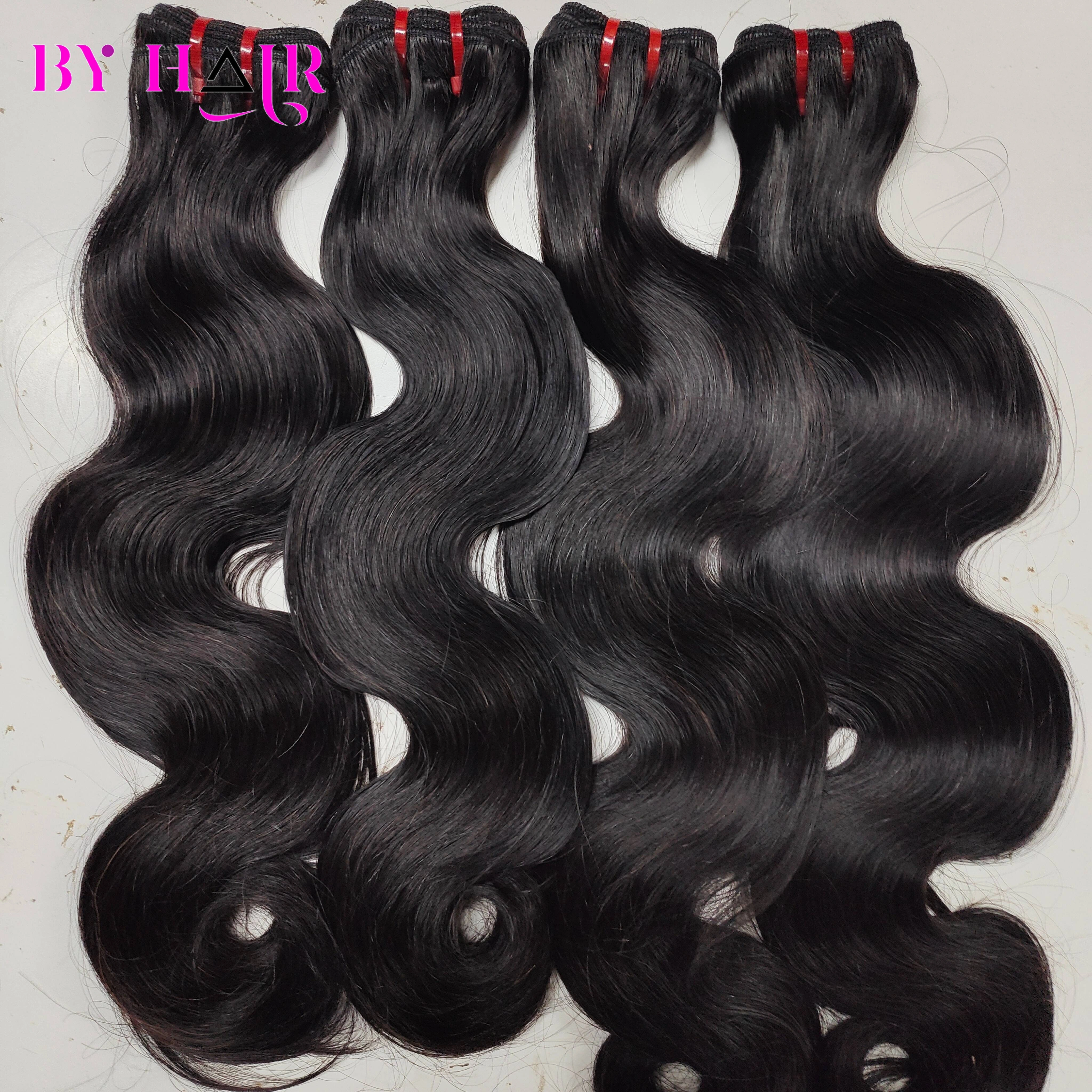 Bundles de vague de corps vierge à double proximité, extensions de cheveux humains bruts, optique vi