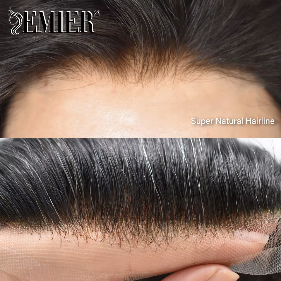 Nouveau Full Lace hommes toupet français dentelle Base systèmes de cheveux humains hommes perruque r