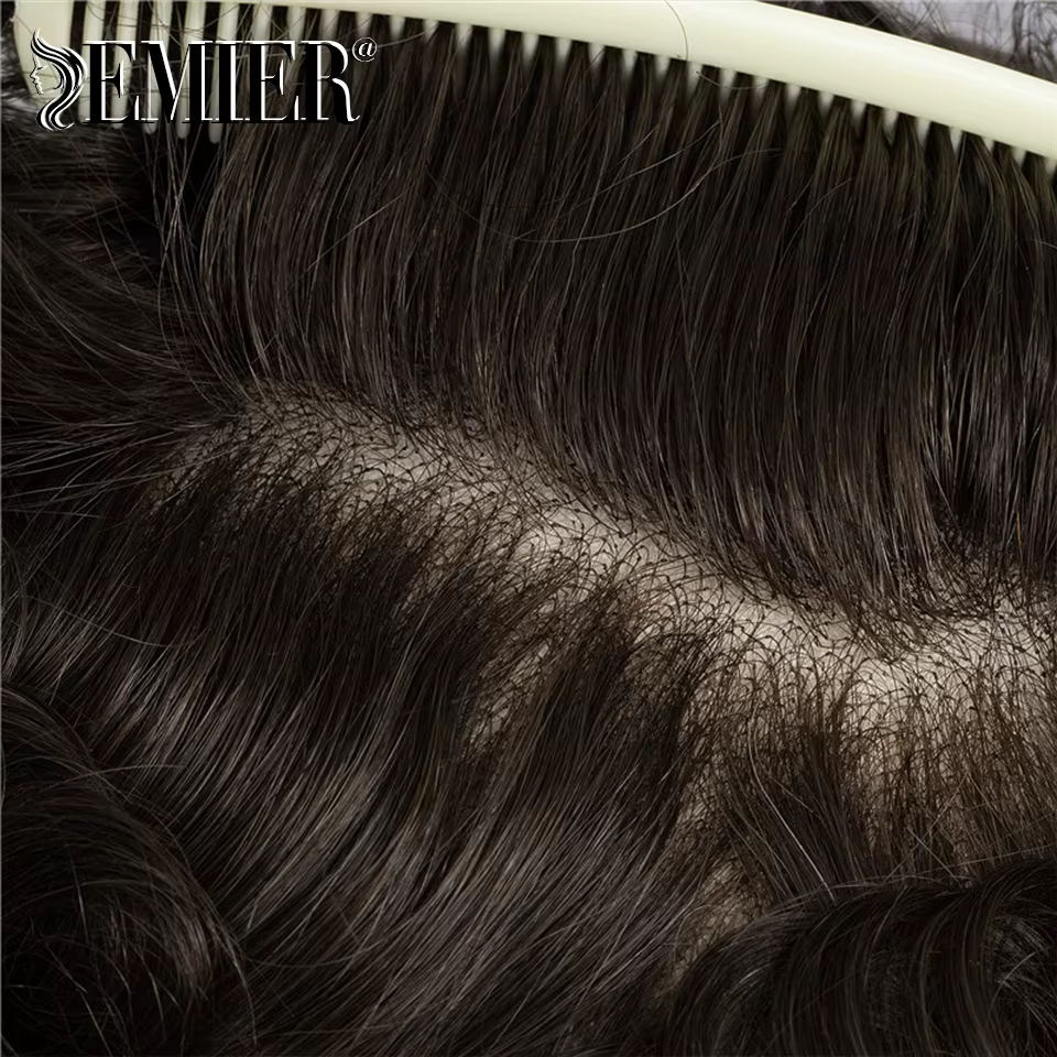 Nouveau Full Lace hommes toupet français dentelle Base systèmes de cheveux humains hommes perruque r