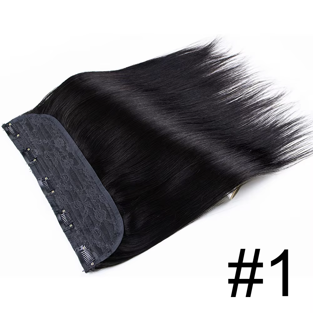 Extensions de cheveux à clipser en cheveux humains, une seule pièce, lisses, style vietnamien, 16-26
