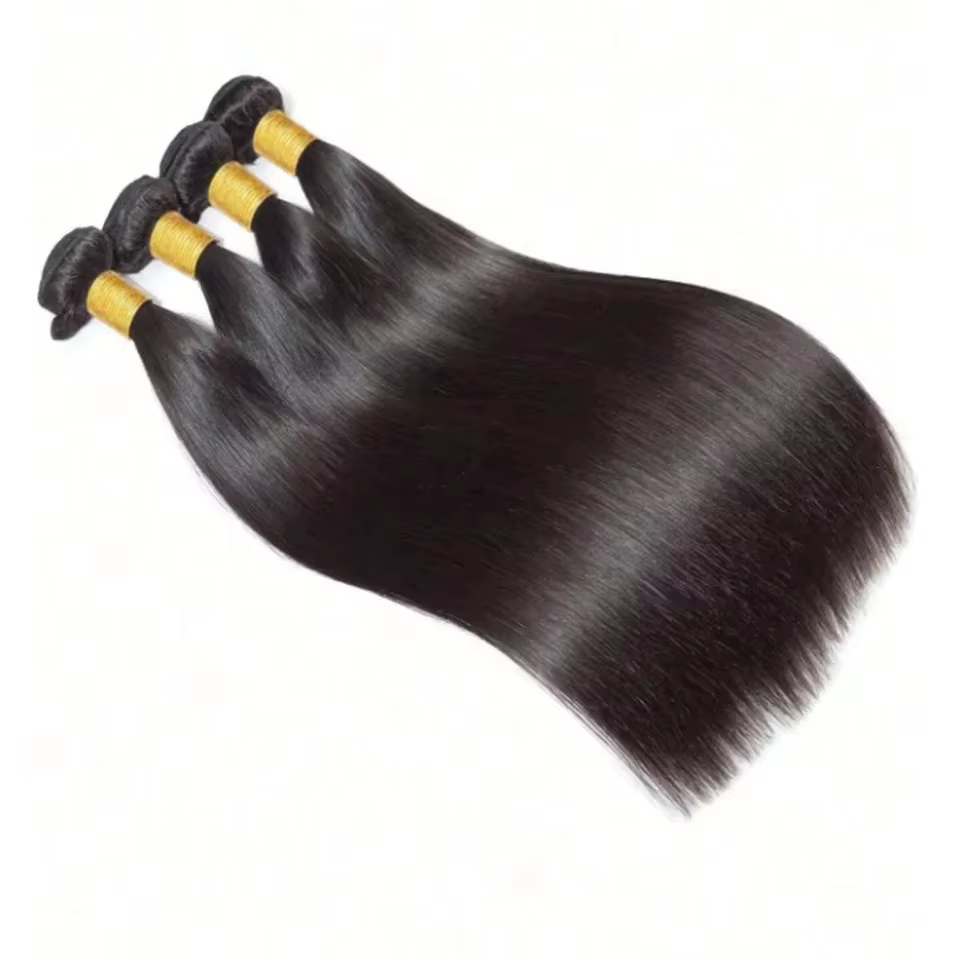 Extensions de cheveux humains brésiliens vierges, lisses, couleur naturelle, 30-36 pouces, 1, 3 ou 4