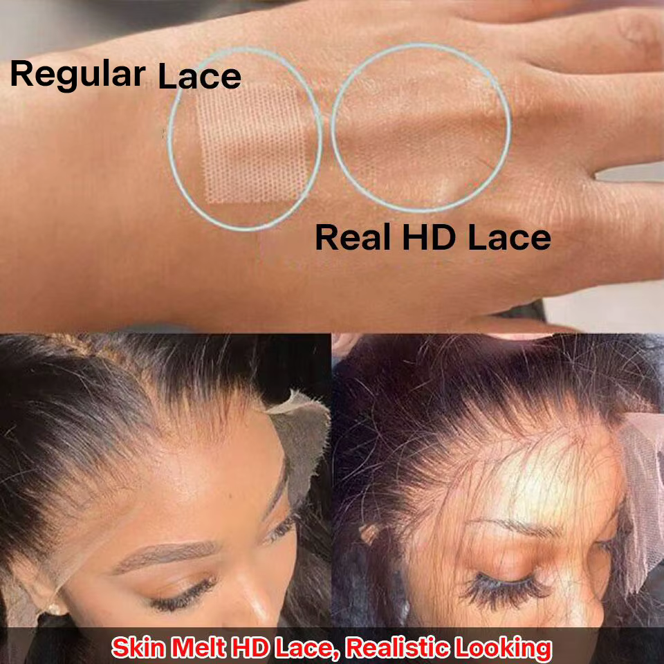 Perruque Lace Wig Deep Wave Naturelle Bouclée pour Femme, Cheveux Humains, 13x4 HD, 13x6, 4tage, Den