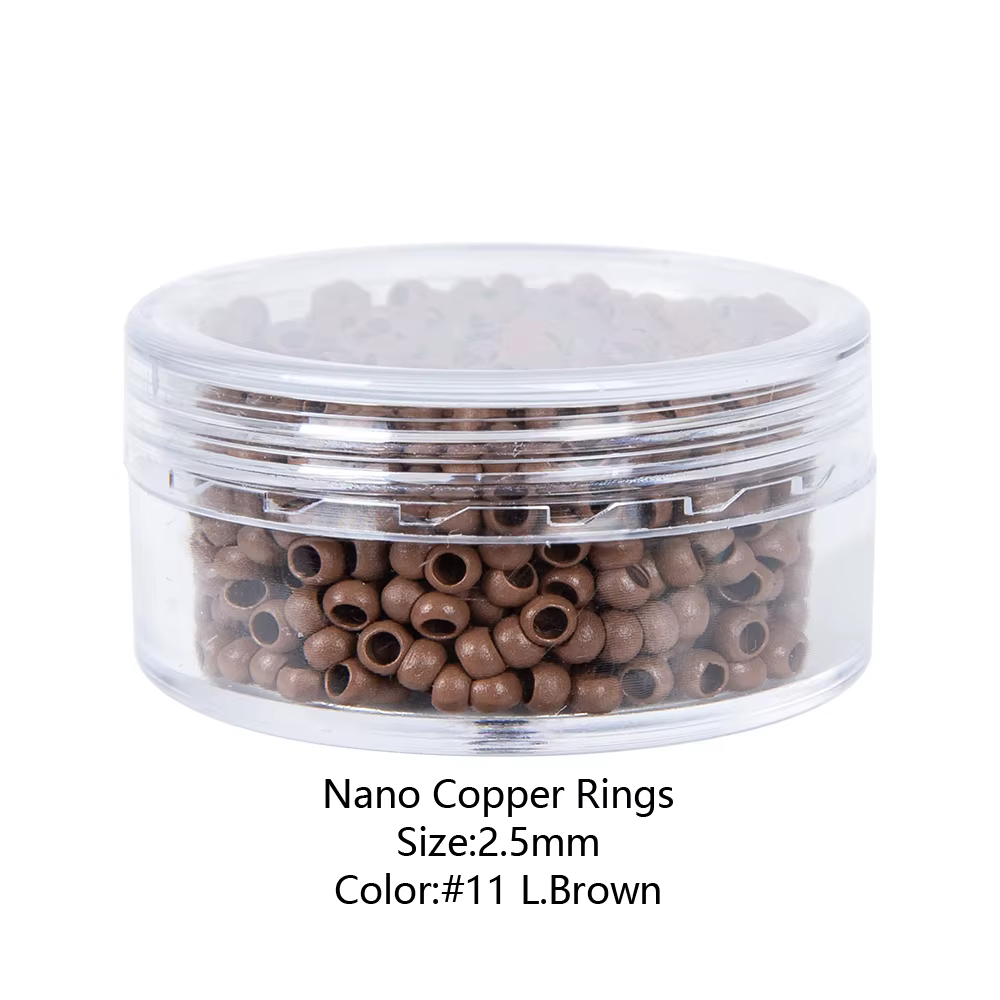 1000 pièces Extensions de cheveux anneau perles Micro maillons perles 2.5*1.5*2Mm Nano cuivre anneau