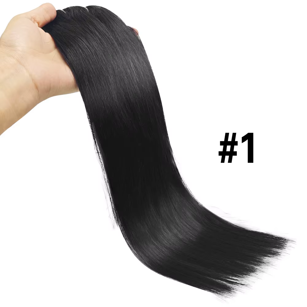 8 pièces Extensions de cheveux humains brésiliens à clipser droites avec 18Clips 120g couleur nature