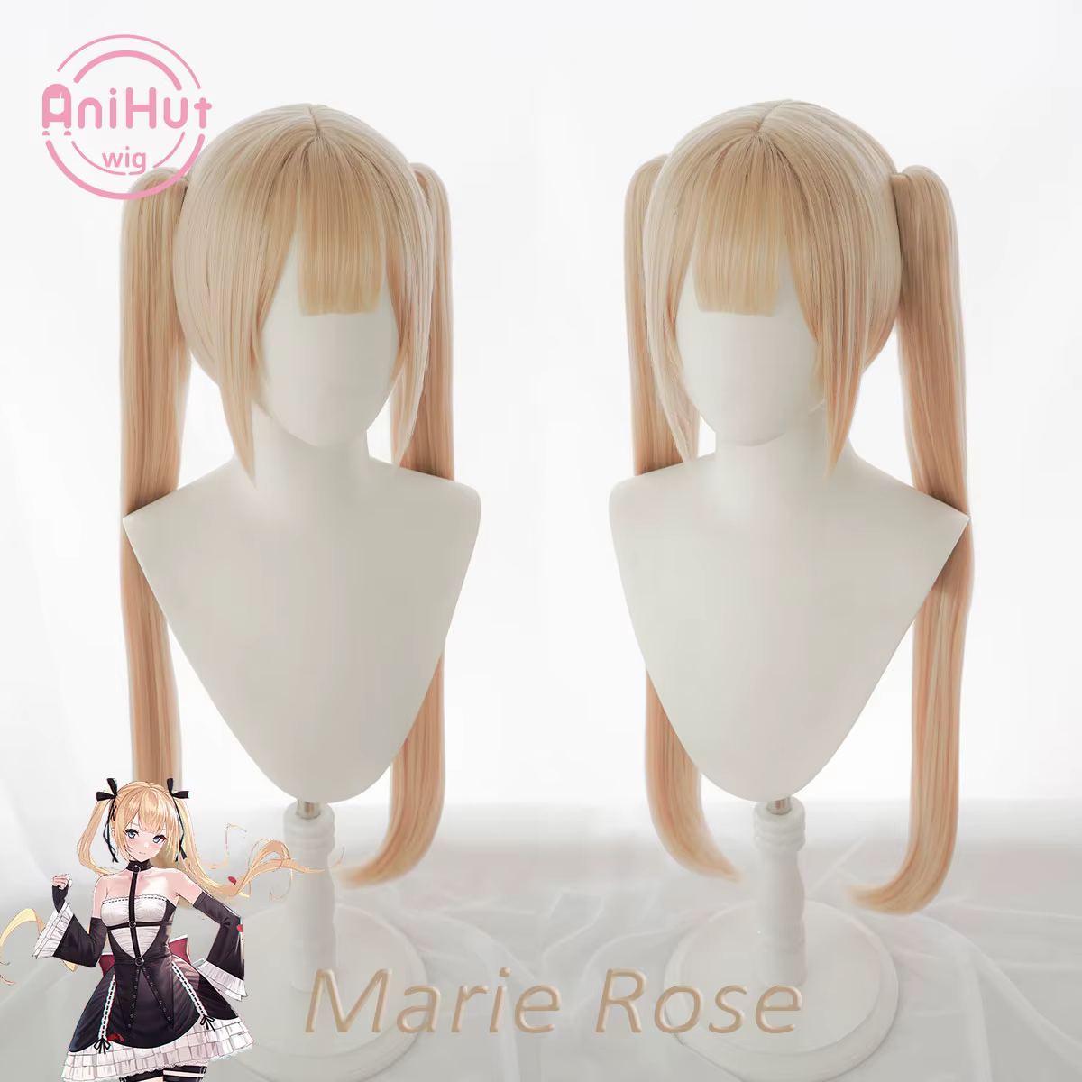 Anihut-Perruque blonde synthétique pour femme, Marie Rose Cosplay, Game Azur Lane Frequency or Alive