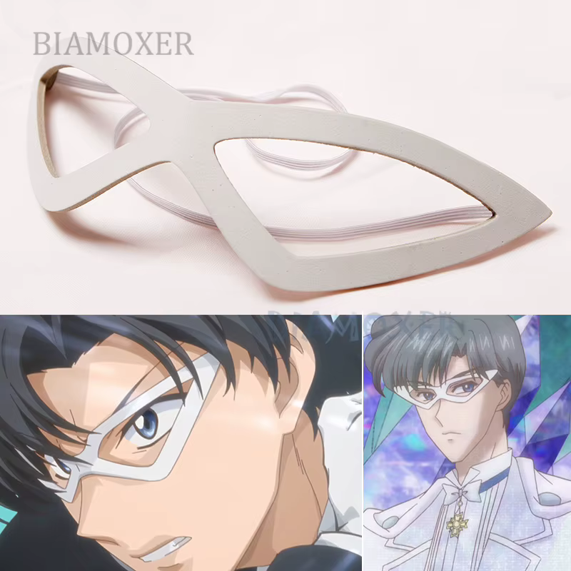 Perruque de Cosplay Mamoru Chiba en Clip de Lune, Masque de Smoking Noir, Chapeau, Lunettes, Accesso