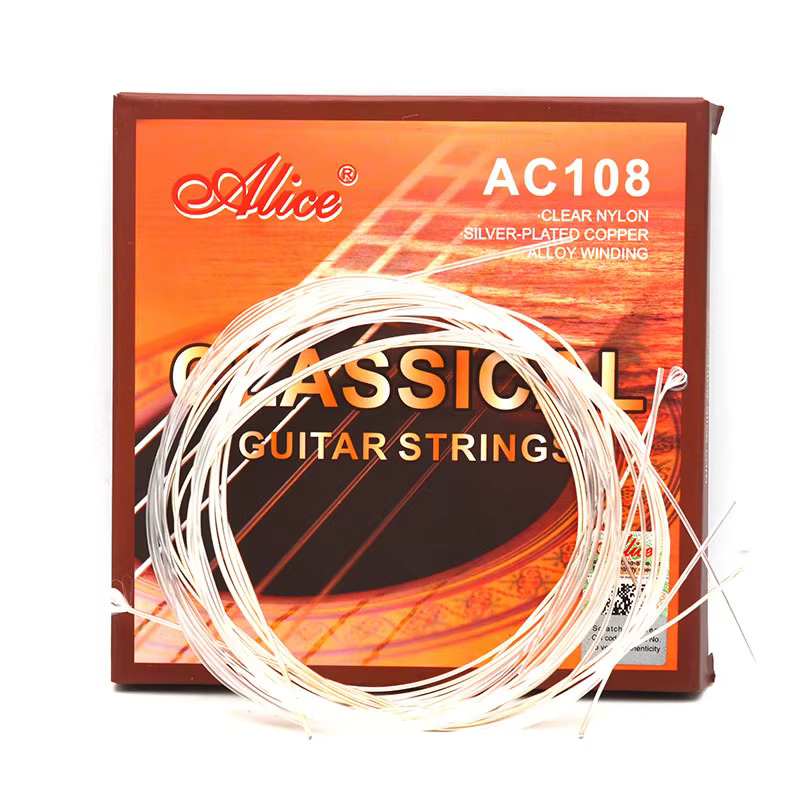 Alice AC108-N cordes de guitare classique en Nylon plaqué argent cuivre Instruments de musique acces