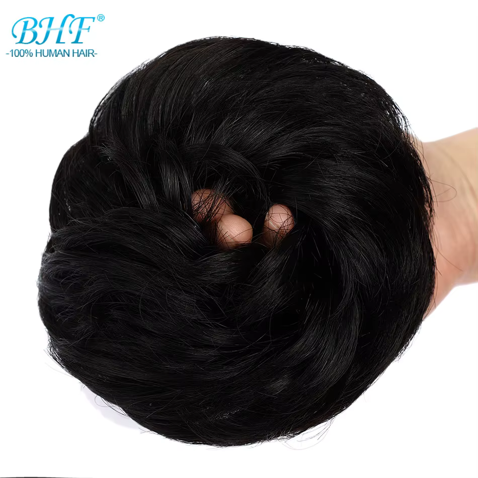 BHF cheveux humains Chignons queue de cheval postiche européenne cheveux pièces Chignon pour femmes