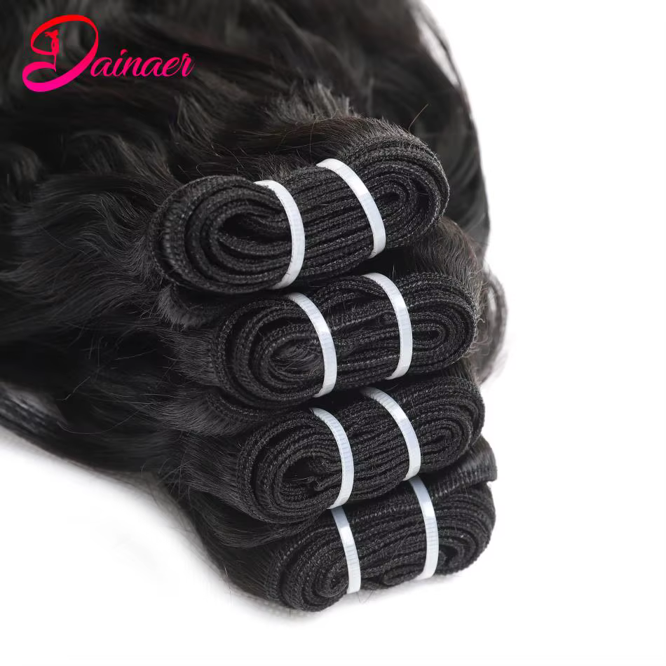 Extensions de cheveux humains vierges indiens, faisceaux de vague naturelle, peuvent être tehonneur,