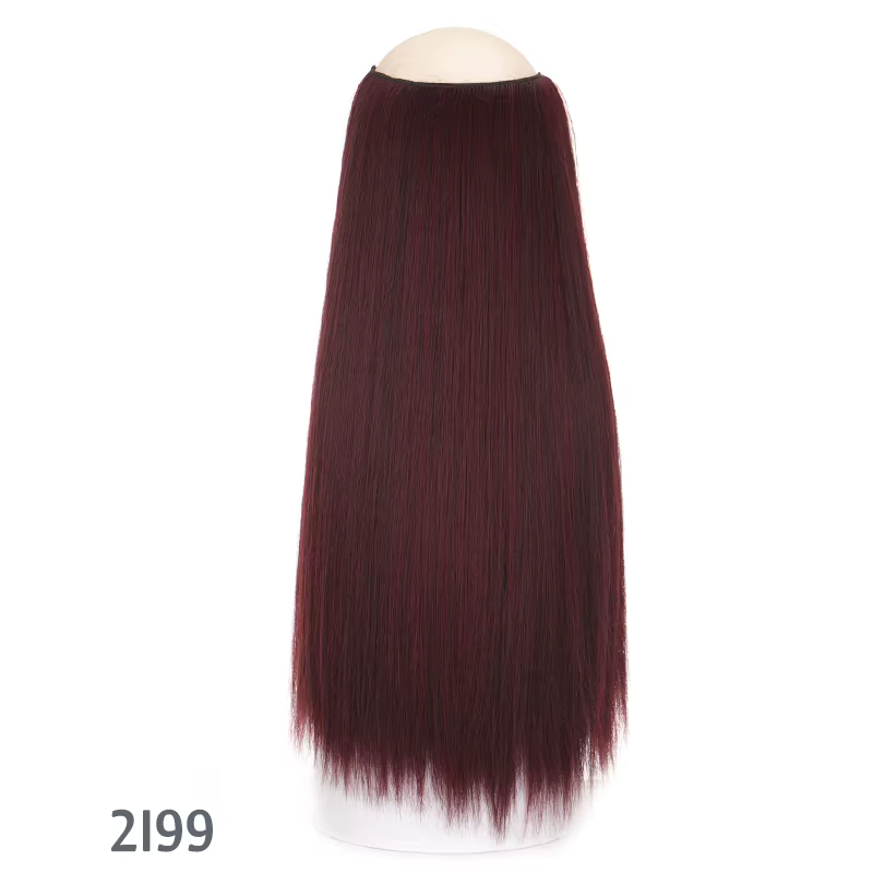 Allaosify Extensions de cheveux synthétiques 24 "fil Invisible sans pince dans les Extensions de che