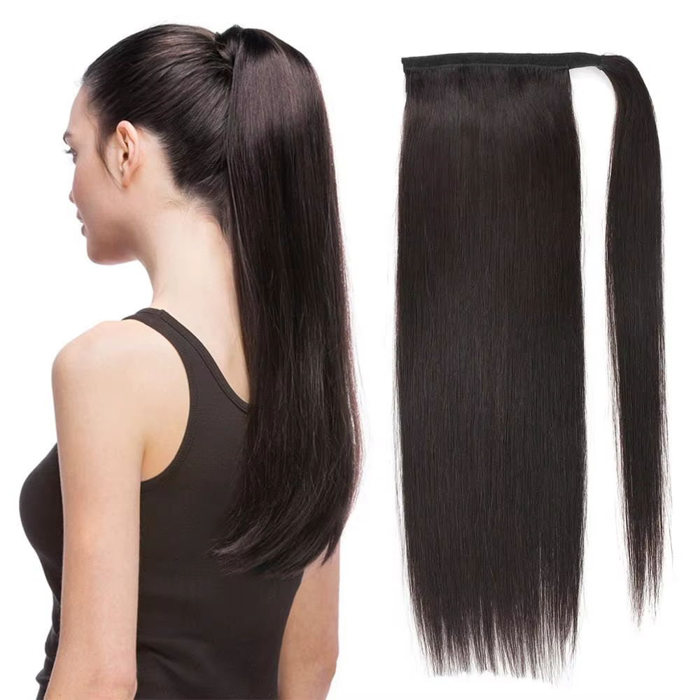 REAL BEAUTY-Extensions de Cheveux Naturels Brésiliens, Queue de Cheval Lisse, Postiche à réinitialis