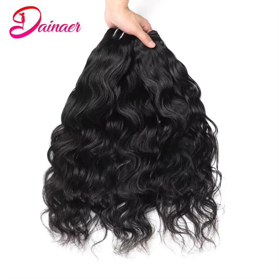 Tissage en Lot Brésilien Naturel Ondulé, Extensions de Cheveux 100% Humains, 3 Pièces