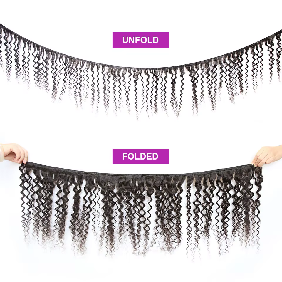 Vingin-Tissage de cheveux brésiliens bouclés afro crépus, vague d'eau, faisceaux de cheveux humains,