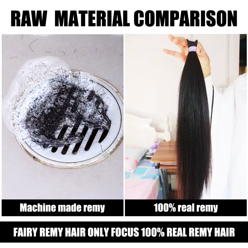 Fée Remy cheveux réel européen droit cheveux humains armure faisceaux 16-24 pouces platine blond Rem