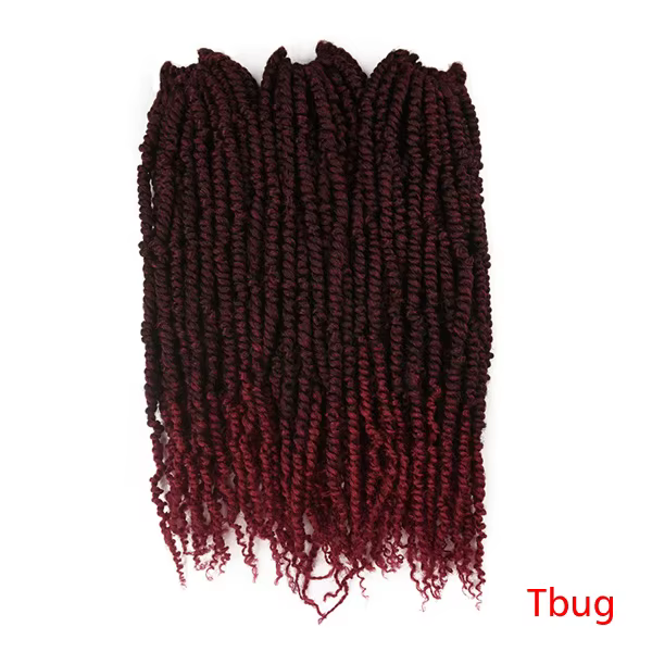 TOMO Twist Crochet cheveux synthétiques pré-bouclés Passion torsion 12 brins longs bohème tressage E