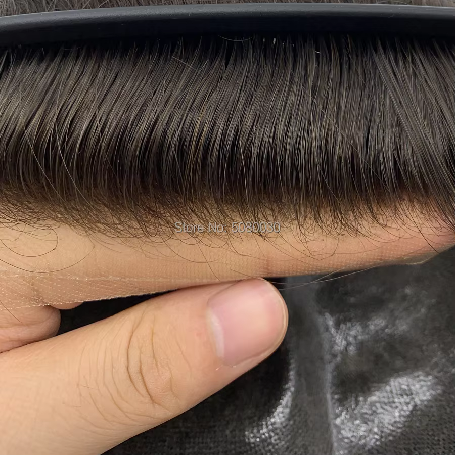 Swiss Lace hommes toupet dentelle avant hommes perruque système de remplacement cheveux humains post