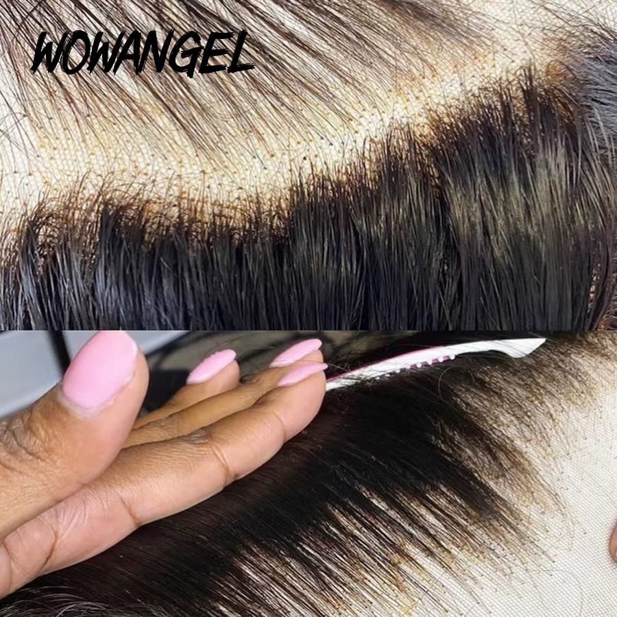 Perruque Lace Closure Remy Naturelle, Cheveux Lisses, 7x7, 6x6, Pre-Plucked, Only Invisible HD Trans