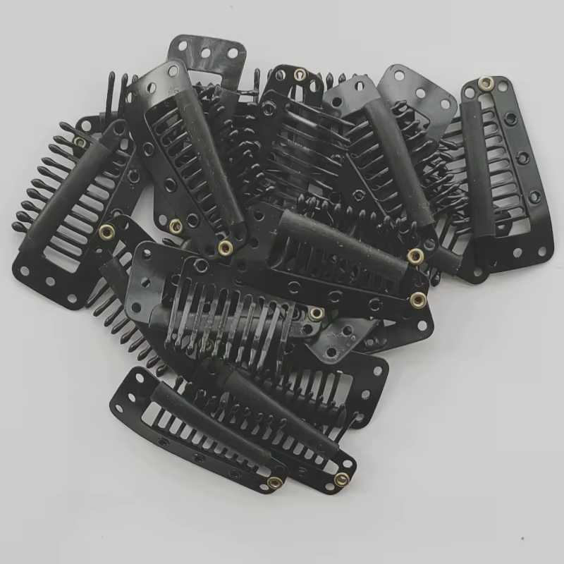Clips à clipser pour extensions de cheveux humains, frange, pinces à cheveux, peigne en métal, forme