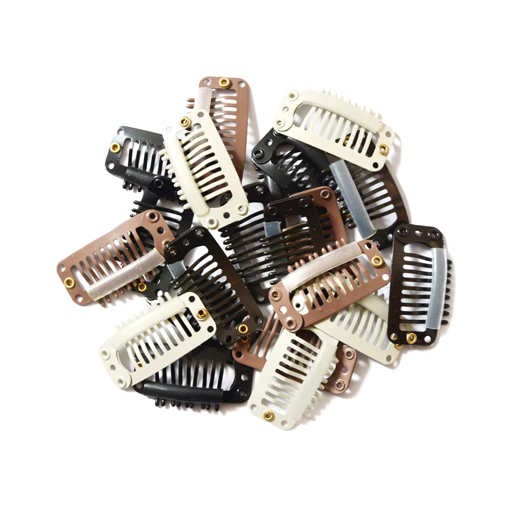 Clips d'extension de cheveux à 9 dents, 12 pièces 32mm, barrettes pour perruque, peignes à pression 