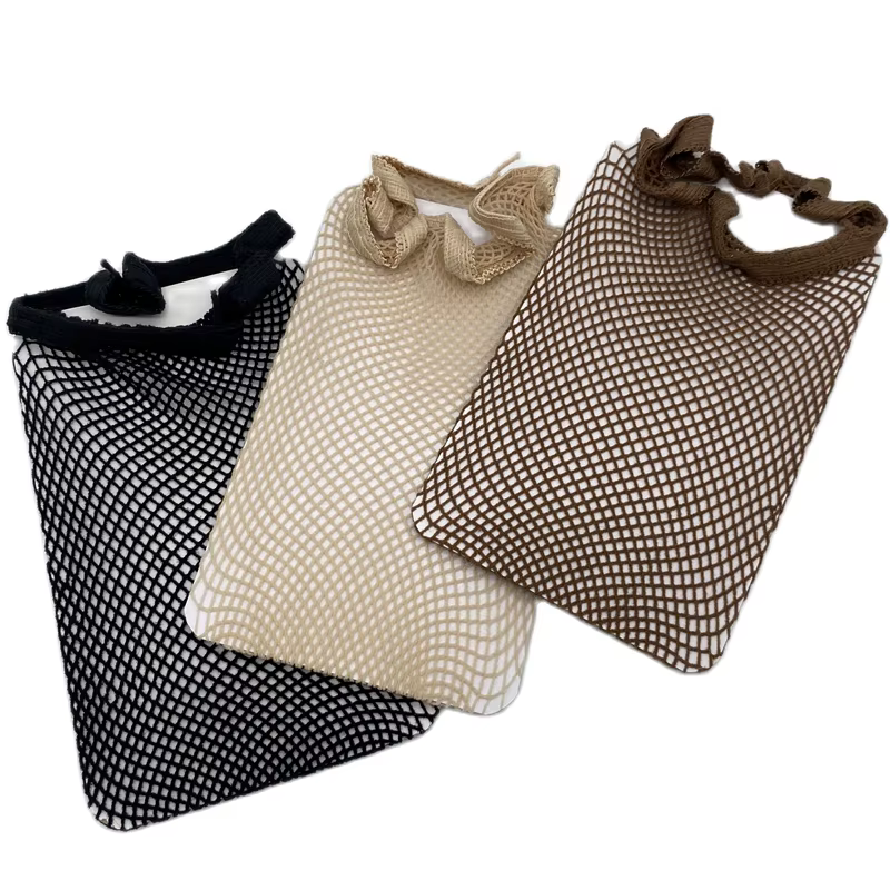 4 pièces TOP ouvert noir nouvelle mode tissage casquette extensible élastique filet à cheveux Snood