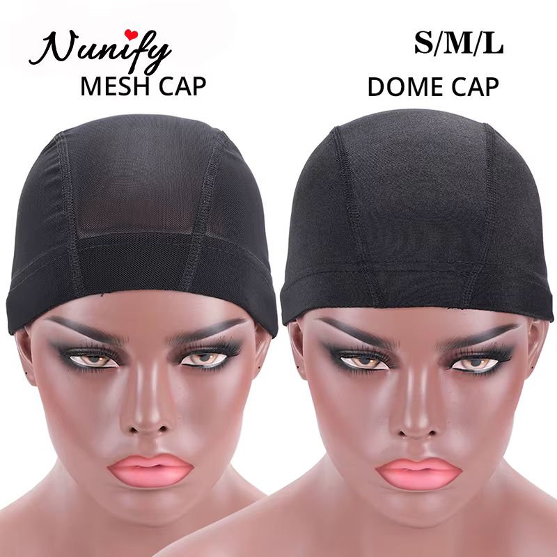 Nunify 1 pièces S M L vente en gros Spandex dôme casquette pour Bonnet Perruque noir filet à cheveux