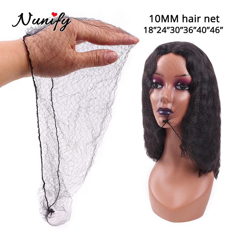 Nunify noir 100 pièces filets à cheveux Invisible bord élastique maille accessoires de déguisement p