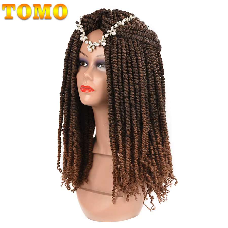 TOMO Passion torsion Crochet cheveux 12 18 24 "pré-bouclé synthétique Crochet tresses Extensions de