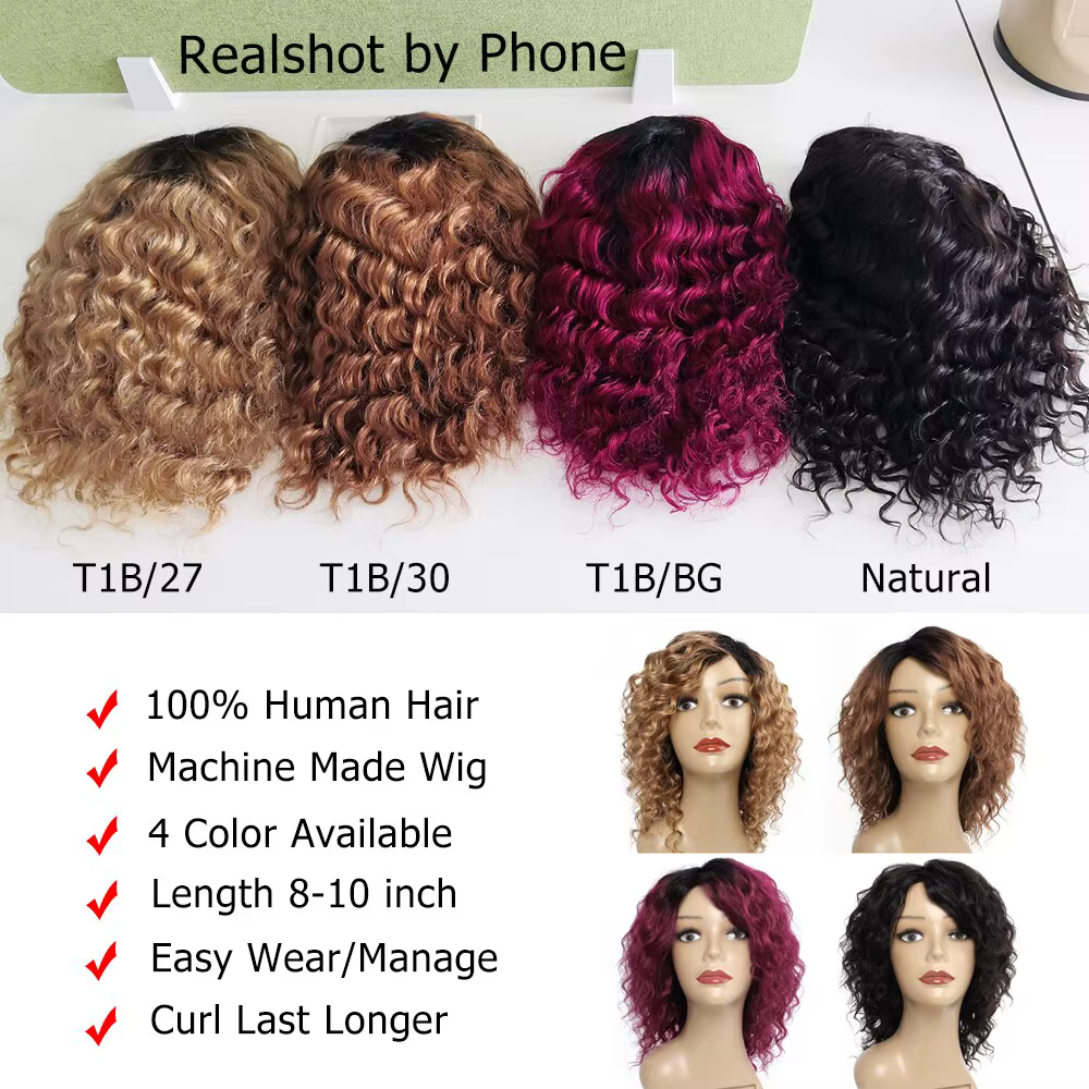 Perruques péruviennes naturelles, ondulées, couleur noire naturelle, ombré, blond miel, 1B 27/30, fa