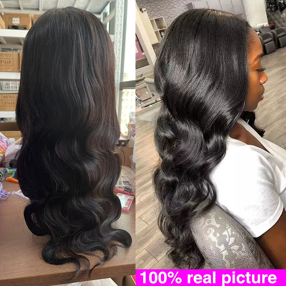 Perruque Lace Closure Wig Body Wave Naturelle Transparente, Cheveux Humains, 13x4, 13x6, 30, 32, 34,