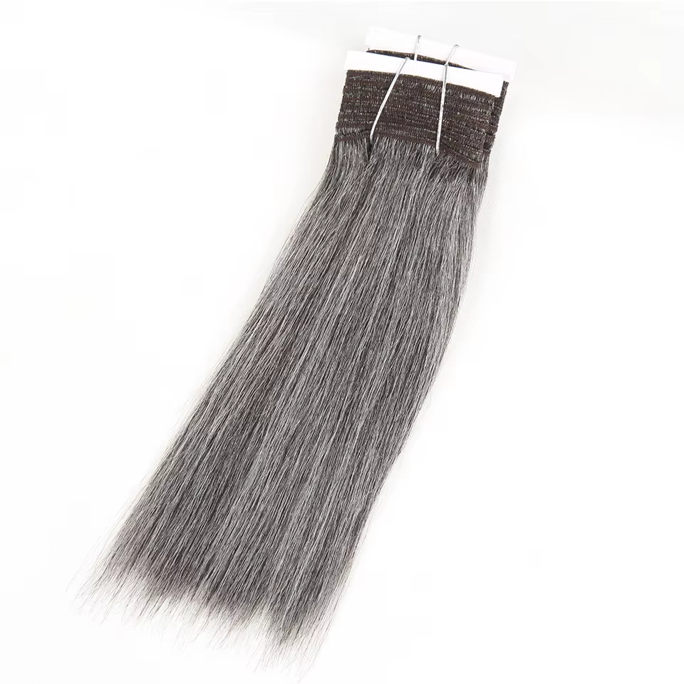 Cheveux élégants brésiliens Double tirage Remy cheveux humains armure courte Yaki droite # 44 # 34 #