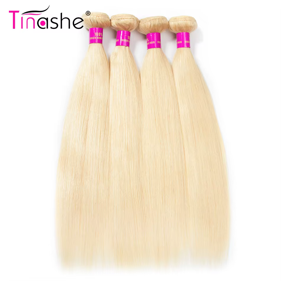 Tinashe 613 blond cheveux brésiliens armure paquets Remy cheveux humains trame droite 3 paquets 10- 