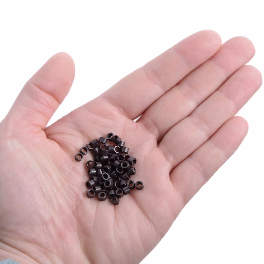 1000 pièces 4.0mm Extension de cheveux Microringe Micro maillons anneaux perles liens avec vis filet
