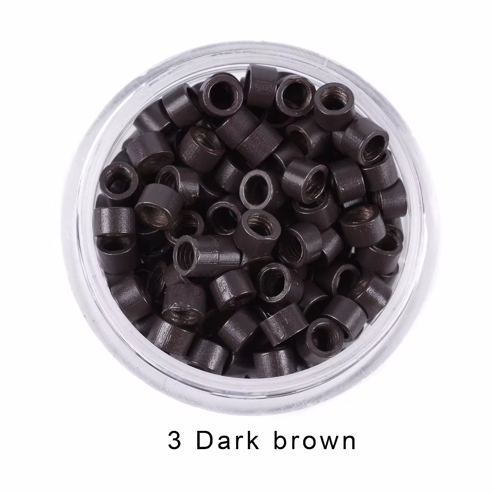 1000 pièces 4.0mm Extension de cheveux Microringe Micro maillons anneaux perles liens avec vis filet