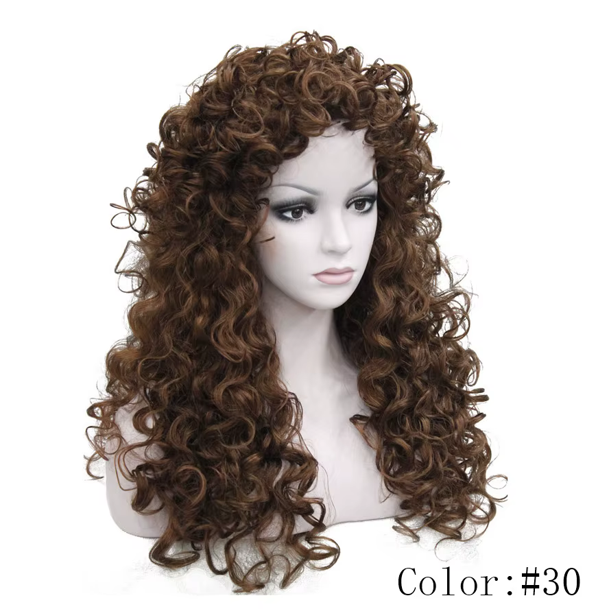 Perruques synthétiques longues bouclées pour femmes, cheveux blonds/bruns, coiffure naturelle moelle