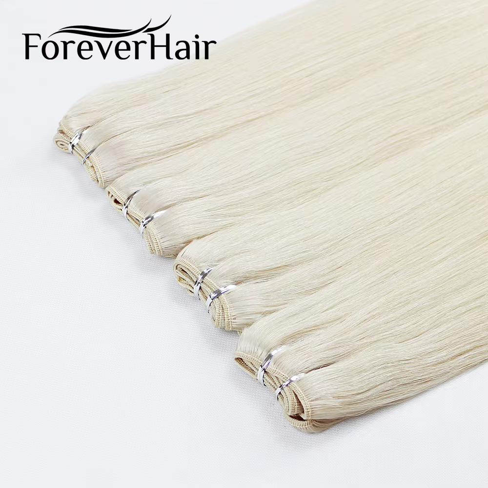 FOREVER HAIR 100 g/pièce 16 "18" 20 "réel tissage de cheveux humains Remy Extensions de cheveux raid