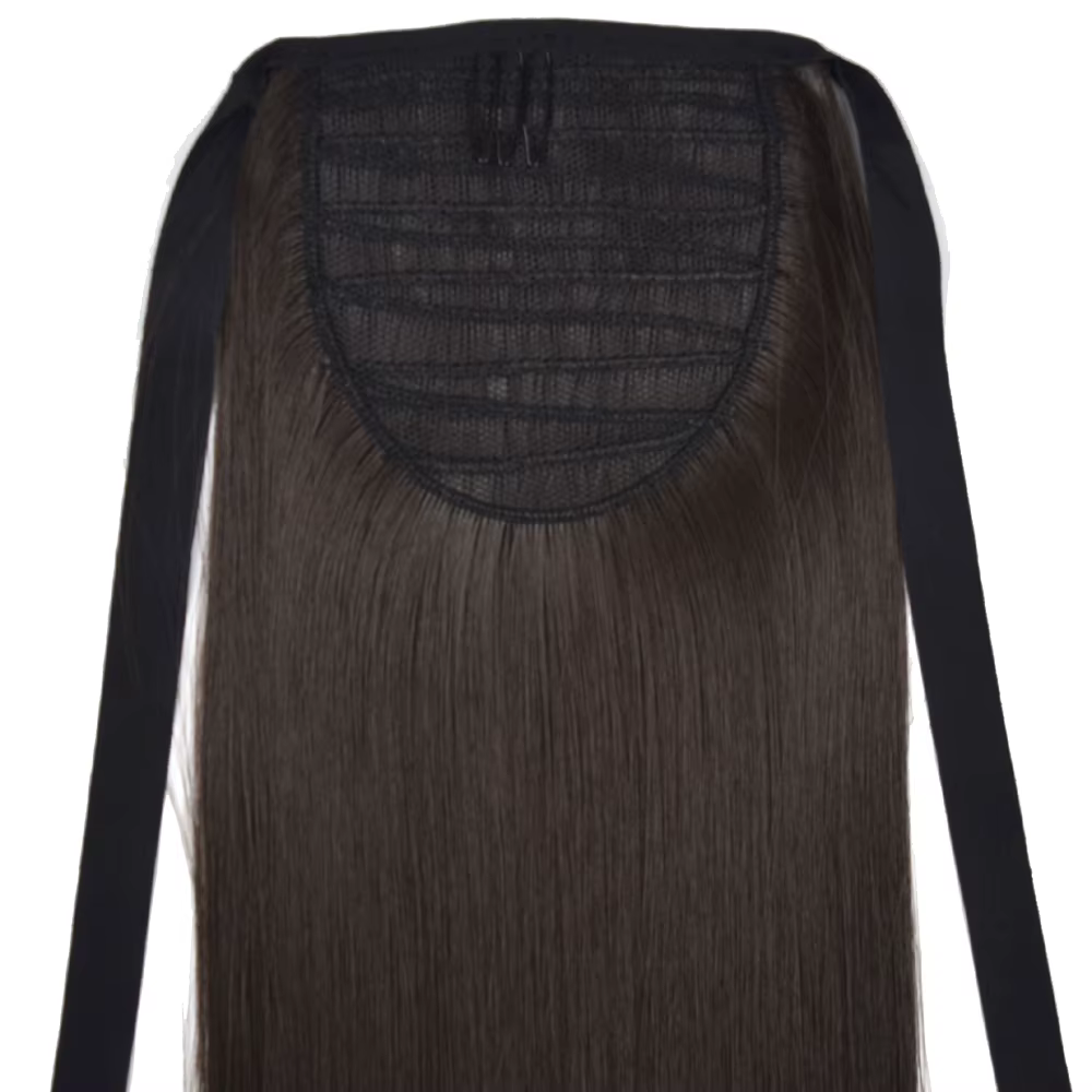 Extensions de queue de cheval à ruban droit résistant à la chaleur en fibres synthétiques TOPREETY 1