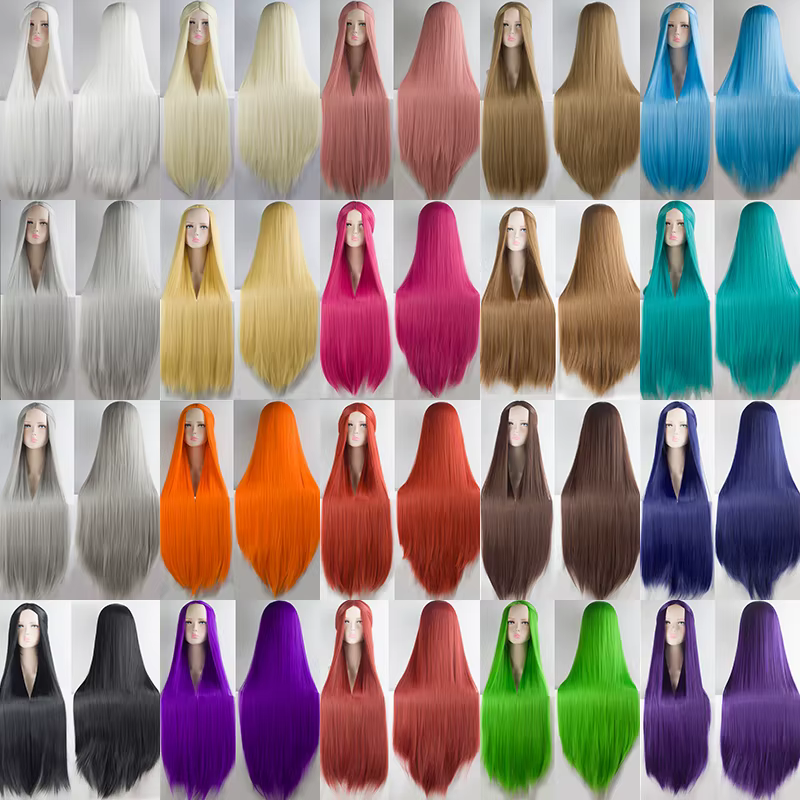 100 cm cosplay perruque longue HSIU fibre haute température perruques synthétiques Cosplay perruques